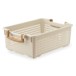 フリーバスケットM アイボリー 幅28.5×奥行41.5×高さ14cm I-289-2