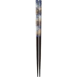 塗箸 食洗対応 螺鈿 春霞 23cm 青
