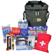 LCBS-SM01 [防災セットSimple mini カーキ 17L 32×27×20cm 1人用 24時間用 14点セット 防災用品 防災グッズ 防災リュック 非常用持出袋 緊急避難セット 災害対策]