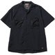 ナイロンタッサー オープンカラーシャツ NYLON TUSSER OPEN COLLAR SHIRT N1YT BLK Mサイズ [アウトドア シャツ メンズ]