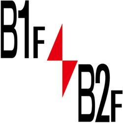 6300000453 [ロフト階数表示板300角 B2F/B1F]
