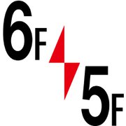 6300000495 [ロフト階数表示板600角 6F/5F]