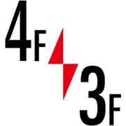 6300003372 [ロフト階数表示板450角 マグネット 4F/3F]