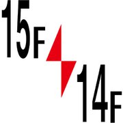 6300003383 [ロフト階数表示板450角 マグネット 15F/14F]