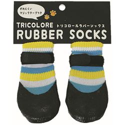 35R001 [トリコロールラバーソックス イエローＸサックス M]
