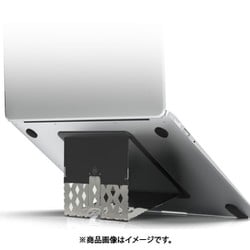 最薄 ノートパソコンスタンド 折りたたみ 角度調整可能 滑り止めシール付属 ステンレス製 ブラック PA-001-BK