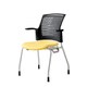 チェダーC 会議イス ビニルレザー張り 4本脚 背ヌード ブラックシェル 肘付 イエロー MB-W61NH YL