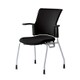 チェダーC 会議イス 布張り 4本脚 背クッション ブラックシェル 肘付 シャドーブラック MB-W60S SBK