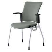 チェダーC 会議イス 布張り 4本脚 背クッション ブラックシェル 肘付 クラウドグレー MB-W60S CGY