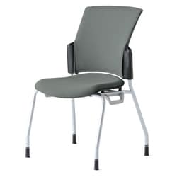 チェダーC 会議イス 布張り 4本脚 背クッション ブラックシェル 肘なし クラウドグレー MC-W60S CGY