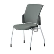 チェダーC 会議イス 布張り 4本脚 背クッション ブラックシェル 肘なし クラウドグレー MC-W60S CGY