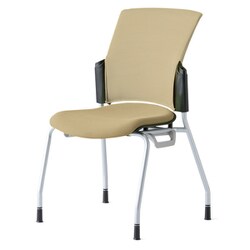 チェダーC 会議イス 布張り 4本脚 背クッション ブラックシェル 肘なし サンドベージュ MC-W60S SBE