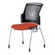 チェダーC 会議イス 布張り 4本脚 背ヌード ブラックシェル 肘なし テラコッタレッド MC-W61SH TRD