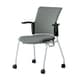 チェダーC 会議イス 布張り キャスター脚 背クッション ブラックシェル 肘付 クラウドグレー MB-W62S CGY