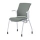チェダーC 会議イス 布張り 4本脚 背クッション ホワイトシェル 肘付 クラウドグレー MB-W50S CGY