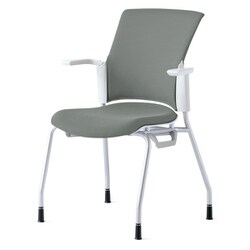 チェダーC 会議イス 布張り 4本脚 背クッション ホワイトシェル 肘付 クラウドグレー MB-W50S CGY