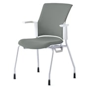 チェダーC 会議イス 布張り 4本脚 背クッション ホワイトシェル 肘付 クラウドグレー MB-W50S CGY