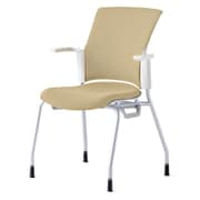 チェダーC 会議イス 布張り 4本脚 背クッション ホワイトシェル 肘付 サンドベージュ MB-W50S SBE