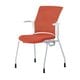 チェダーC 会議イス 布張り 4本脚 背クッション ホワイトシェル 肘付 テラコッタレッド MB-W50S TRD