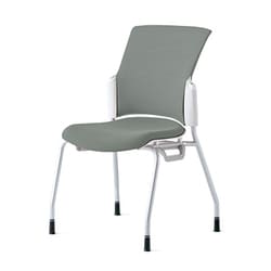 チェダーC 会議イス 布張り 4本脚 背クッション ホワイトシェル 肘なし クラウドグレー MC-W50S CGY