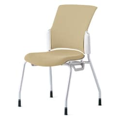 チェダーC 会議イス 布張り 4本脚 背クッション ホワイトシェル 肘なし サンドベージュ MC-W50S SBE