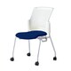 チェダーC 会議イス 布張り キャスター脚 背ヌード ホワイトシェル 肘なし ナイトブルー MC-W53SH NBL