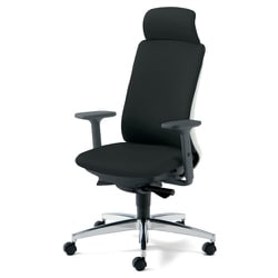 べネス 事務イス 布張り バイカラーフレーム エキストラハイバック アルミ脚 アジャスト肘 アッシュブラック KD-BN515SL BK