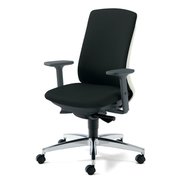 べネス 事務イス 布張り バイカラーフレーム ハイバック アルミ脚 アジャスト肘 アッシュブラック KD-BN514SL BK