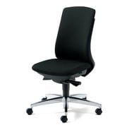 べネス 事務イス 布張り ダークグレーフレーム ハイバック アルミ脚 肘なし アッシュブラック KC-BN34SL BK