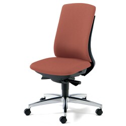 べネス 事務イス 布張り ダークグレーフレーム ハイバック アルミ脚 肘なし コーラルピンク KC-BN34SL PK