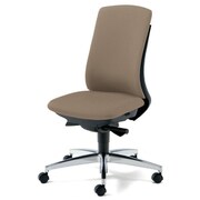 べネス 事務イス 布張り ダークグレーフレーム ハイバック アルミ脚 肘なし ブラウン KC-BN34SL BR
