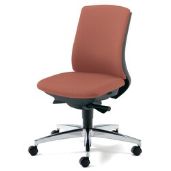 べネス 事務イス 布張り ダークグレーフレーム ローバック アルミ脚 肘なし コーラルピンク KC-BN33SL PK