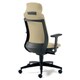 べネス 事務イス 布張り ダークグレーフレーム エキストラハイバック 樹脂脚 アジャスト肘 ベージュ KD-BN32SL BE