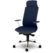 べネス 事務イス 布張り バイカラーフレーム エキストラハイバック アルミ脚 固定肘 ネイビー KB-BN515SL DB