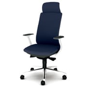 べネス 事務イス 布張り バイカラーフレーム エキストラハイバック アルミ脚 固定肘 ネイビー KB-BN515SL DB