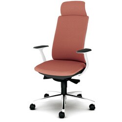 べネス 事務イス 布張り バイカラーフレーム エキストラハイバック アルミ脚 固定肘 コーラルピンク KB-BN515SL PK
