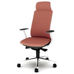 べネス 事務イス 布張り バイカラーフレーム エキストラハイバック アルミ脚 固定肘 コーラルピンク KB-BN515SL PK