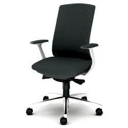 べネス 事務イス 布張り バイカラーフレーム ハイバック アルミ脚 固定肘 アッシュブラック KB-BN514SL BK
