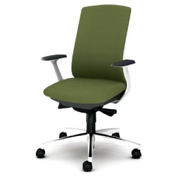 べネス 事務イス 布張り バイカラーフレーム ハイバック アルミ脚 固定肘 モスグリーン KB-BN514SL UG