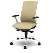 べネス 事務イス 布張り バイカラーフレーム ハイバック アルミ脚 固定肘 ベージュ KB-BN514SL BE