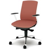 べネス 事務イス 布張り バイカラーフレーム ローバック アルミ脚 固定肘 コーラルピンク KB-BN513SL PK