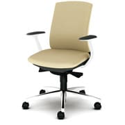 べネス 事務イス 布張り バイカラーフレーム ローバック アルミ脚 固定肘 ベージュ KB-BN513SL BE