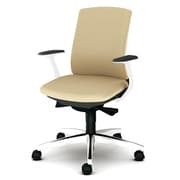べネス 事務イス 布張り バイカラーフレーム ローバック アルミ脚 固定肘 ベージュ KB-BN513SL BE