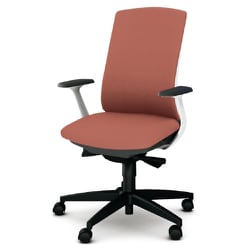 べネス 事務イス 布張り バイカラーフレーム ハイバック 樹脂脚 固定肘 コーラルピンク KB-BN511SL PK