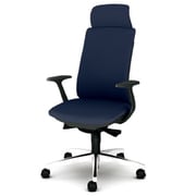 べネス 事務イス 布張り ダークグレーフレーム エキストラハイバック アルミ脚 固定肘 ネイビー KB-BN35SL DB