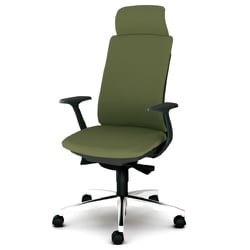 べネス 事務イス 布張り ダークグレーフレーム エキストラハイバック アルミ脚 固定肘 モスグリーン KB-BN35SL UG