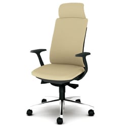 べネス 事務イス 布張り ダークグレーフレーム エキストラハイバック アルミ脚 固定肘 ベージュ KB-BN35SL BE
