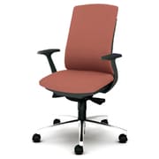 べネス 事務イス 布張り ダークグレーフレーム ハイバック アルミ脚 固定肘 コーラルピンク KB-BN34SL PK
