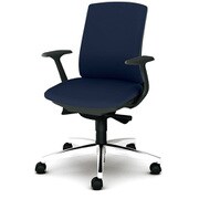 べネス 事務イス 布張り ダークグレーフレーム ローバック アルミ脚 固定肘 ネイビー KB-BN33SL DB