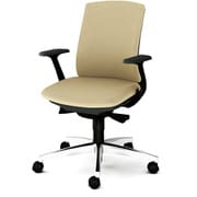 べネス 事務イス 布張り ダークグレーフレーム ローバック アルミ脚 固定肘 ベージュ KB-BN33SL BE